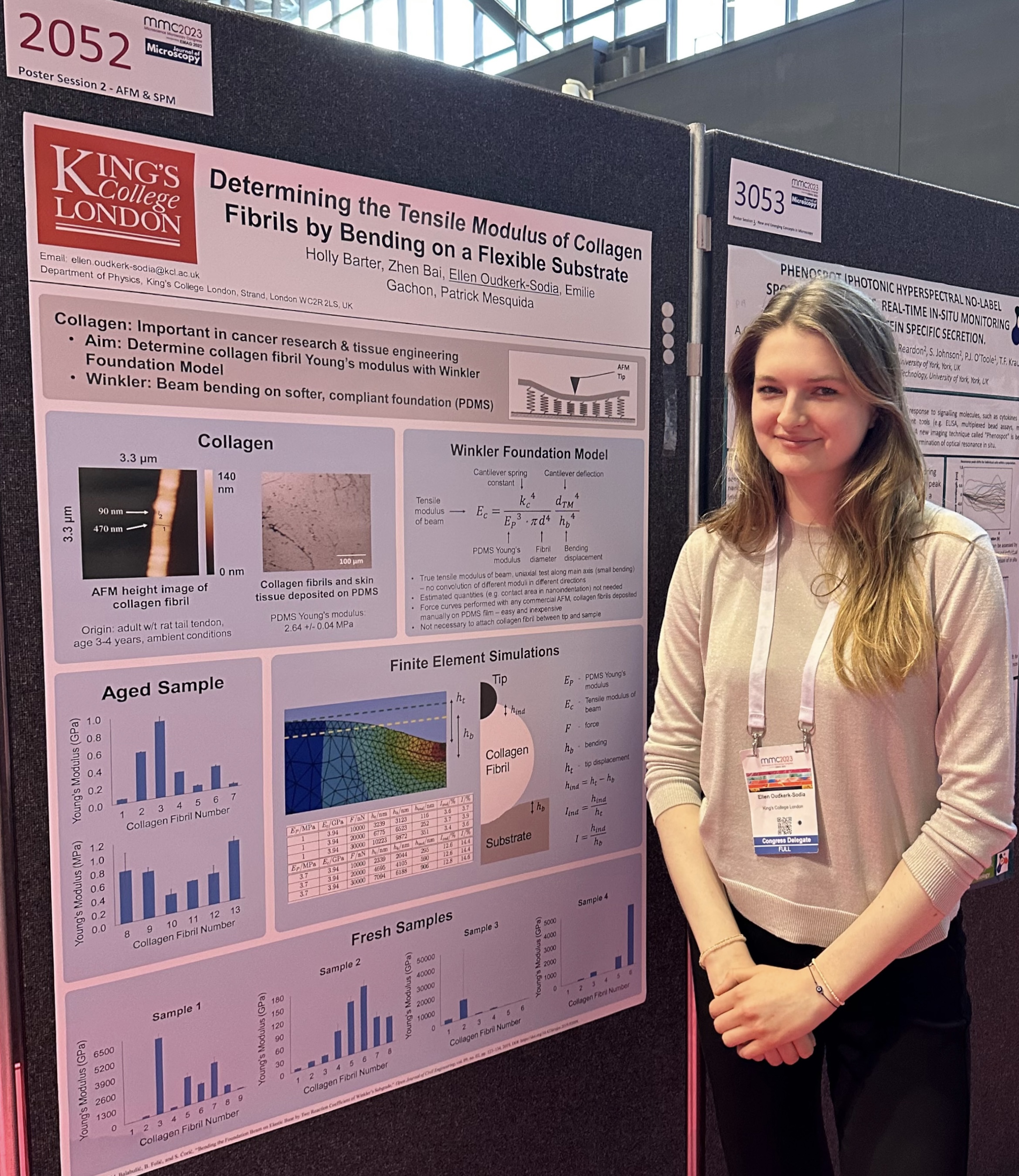 Ellen presenting her collagen fibril biomechanics poster at MMC in Manchester